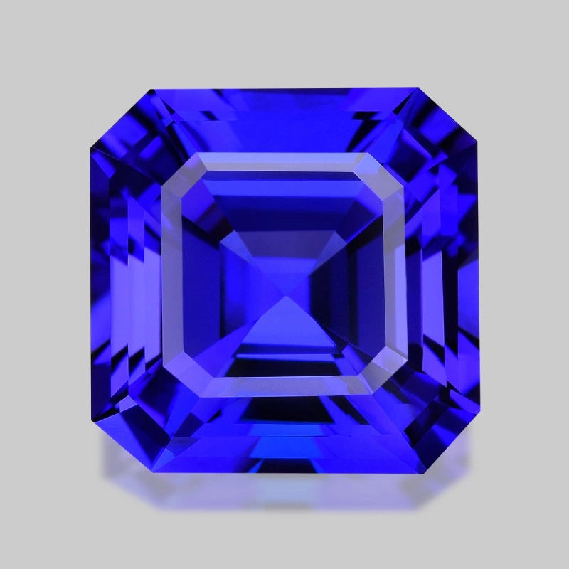 Loupe Clean, precision radiant-cut purplish blue tanzanite.