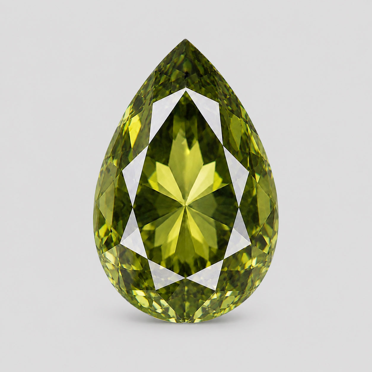Unheated, precision pear-cut colour shifting sapphire.
