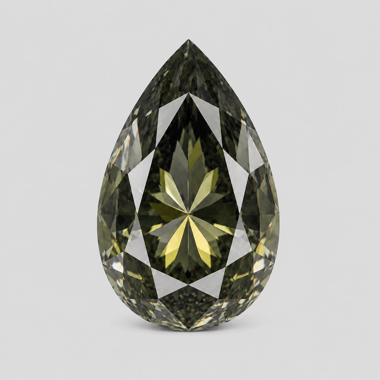 Unheated, precision pear-cut colour shifting sapphire.