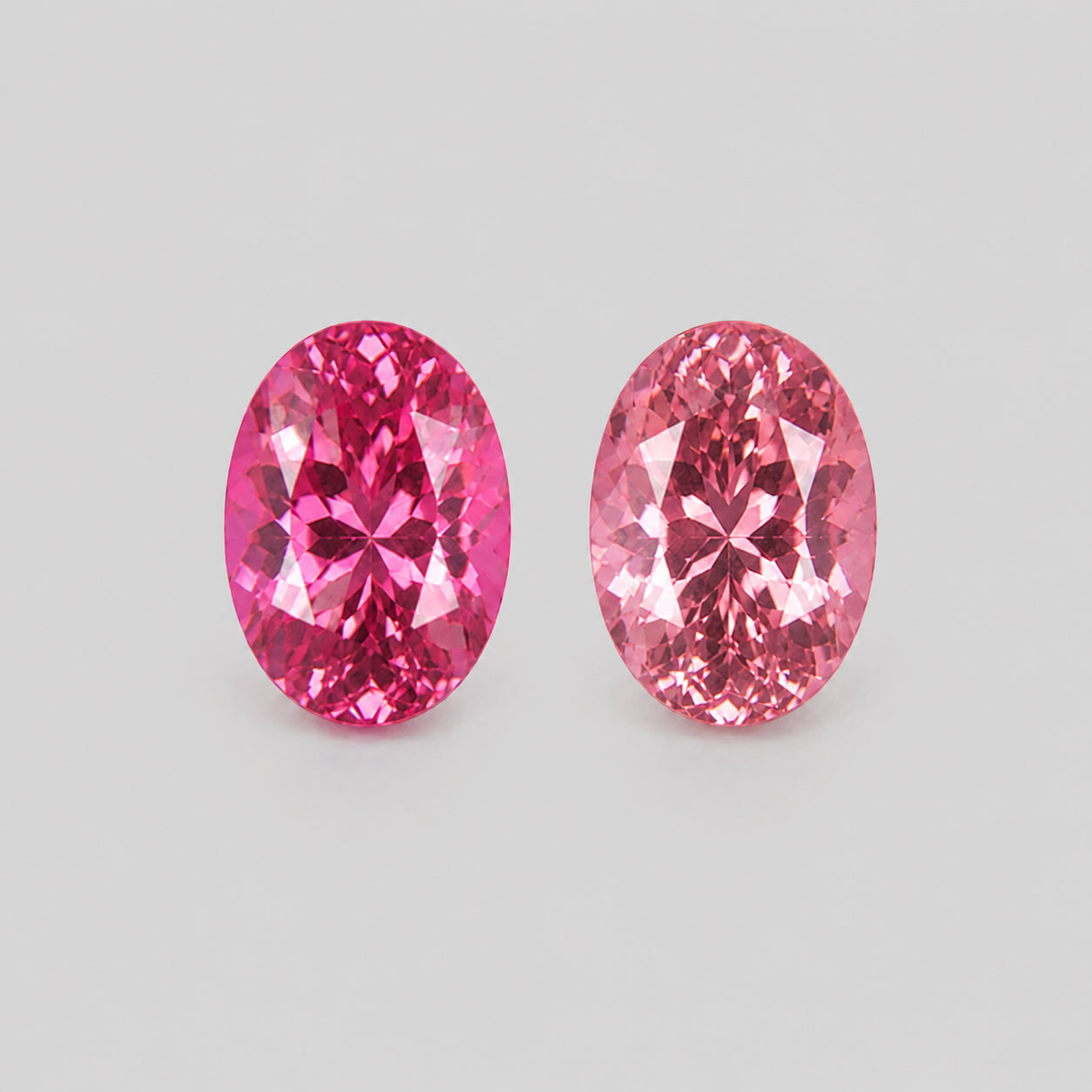 Mesmerising reverse-pair precision-cut Mahenge spinel.