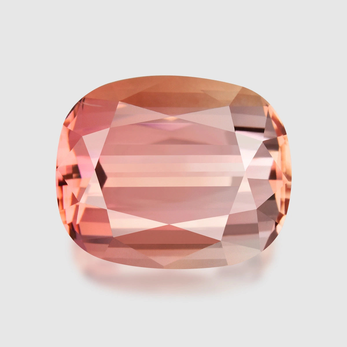 Loupe Clean, custom precision-cut bi-colour/rose Namibian tourmaline.