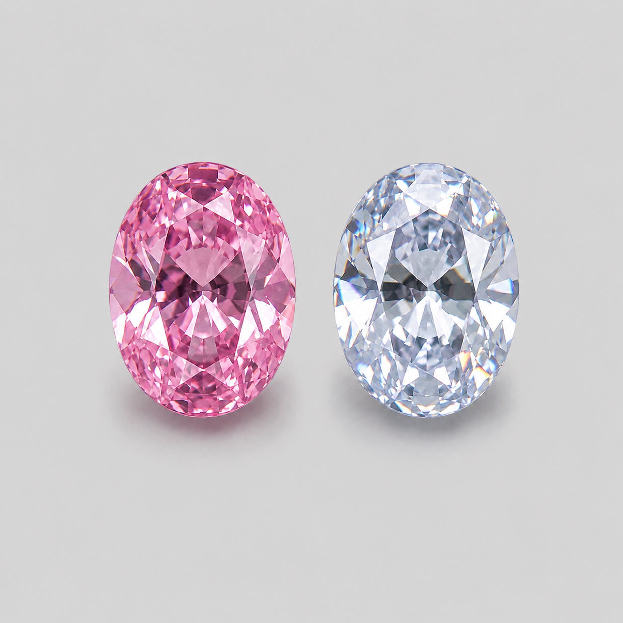 Gorgeous reverse-pair lavender blue & pink Mahenge spinel.
