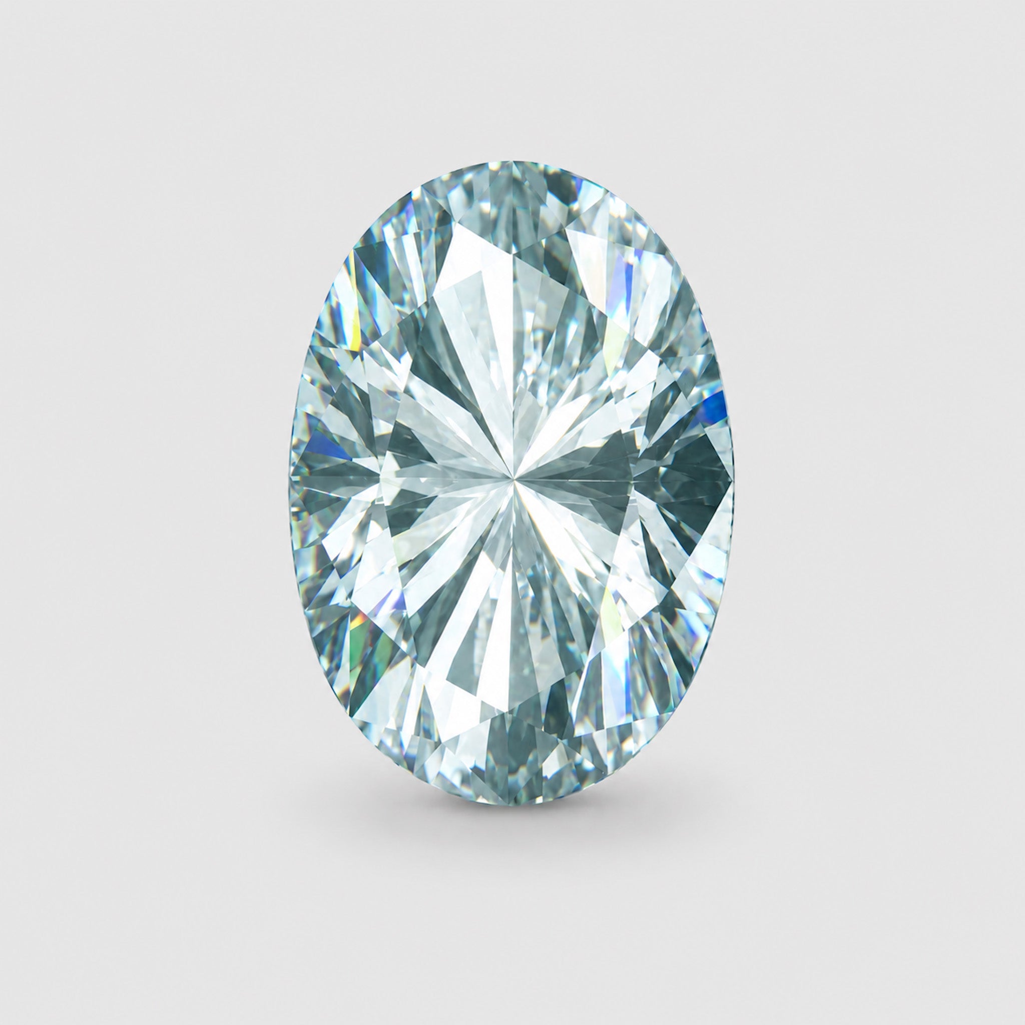 Loupe clean, brilliant oval-cut bright light blue aquamarine.