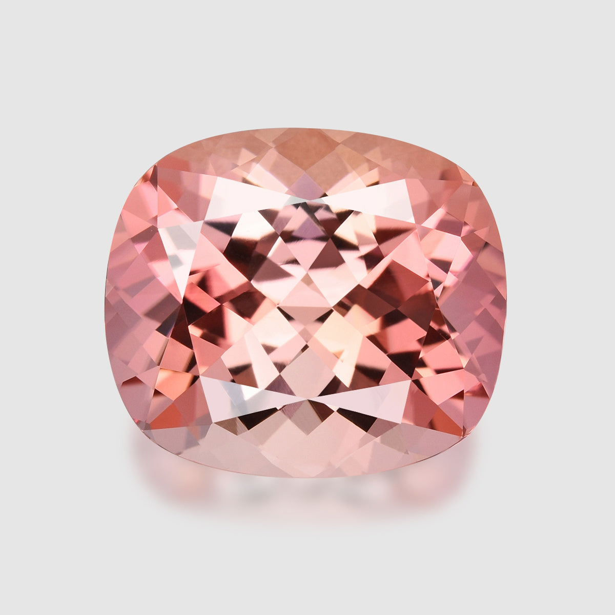 Precision cushion-cut fiery rose/pink tourmaline.