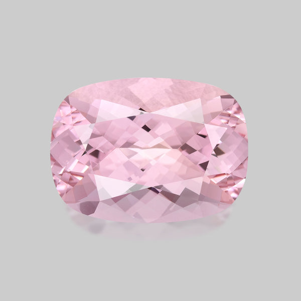 Exquisite custom precision-cut neon pink morganite.