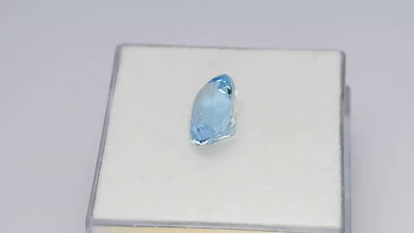 Gorgeous custom precision-cut Madagascan blue aquamarine.