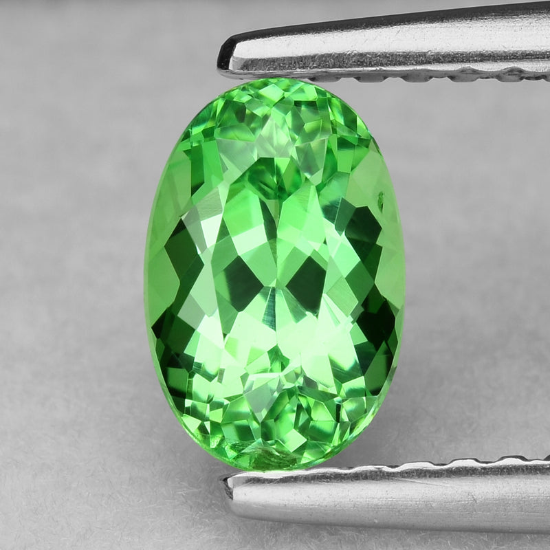 Precision cut, Merelani mint-green Tsavorite garnet.