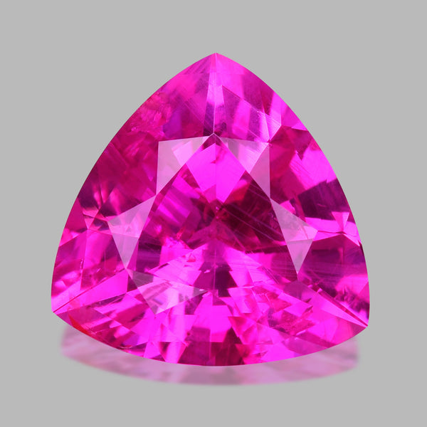 Lustrous rich bubble-gum/hot-pink sapphire.