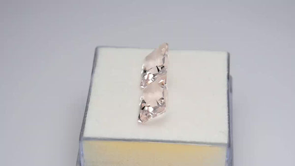 Gorgeous precision-cut pair pinkish peach morganites.