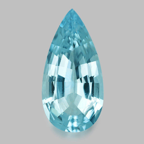 Precision pear cut, natural blue Santa-Maria aquamarine.