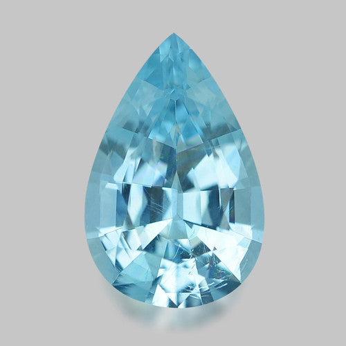 Precision pear cut, natural blue Santa-Maria aquamarine.