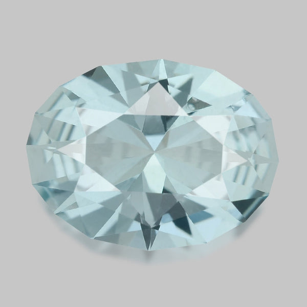 Precision oval-shaped Madagascan blue aquamarine.