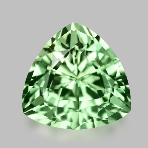 Lustrous precision-cut bright green Brazilian tourmaline.