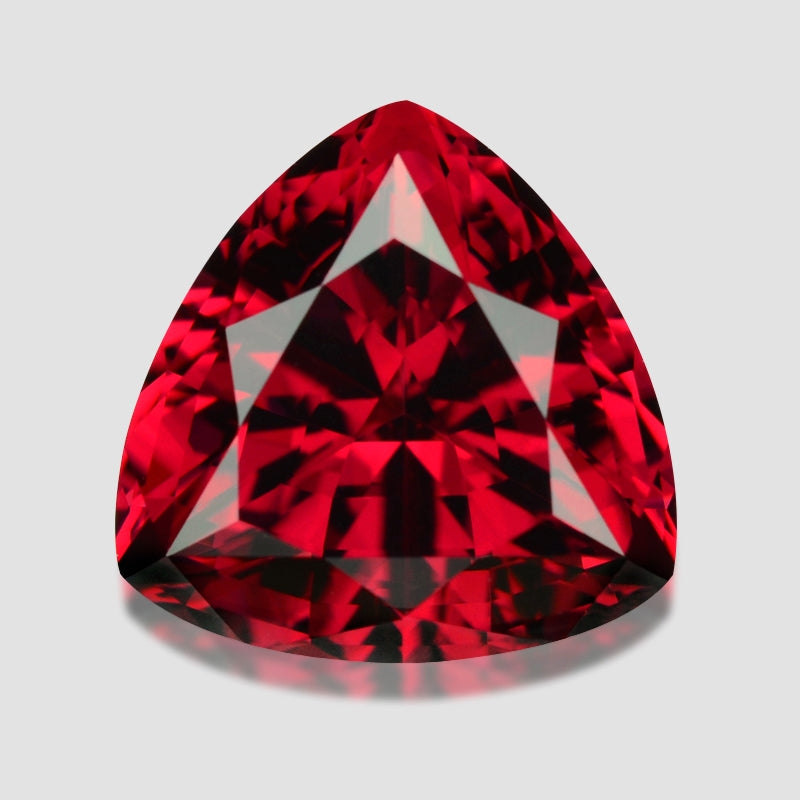 Mesmerising, precision-cut vivid red Mahenge garnet.