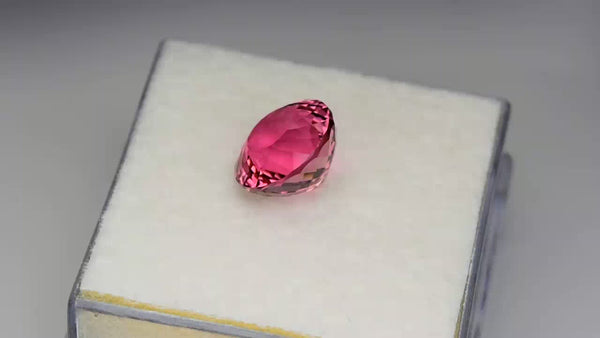 Brilliant round shaped Namibian pink tourmaline.