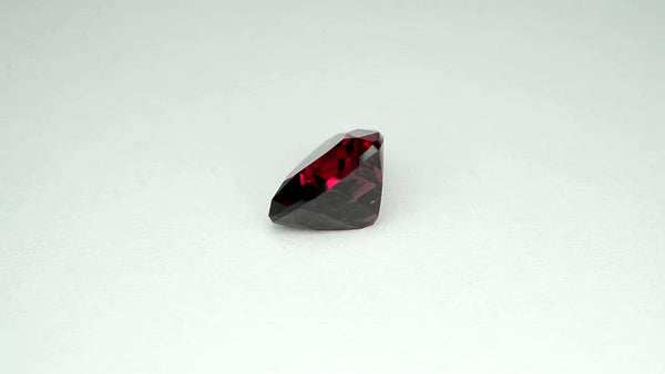 Mesmerising, precision-cut vivid red Mahenge garnet.